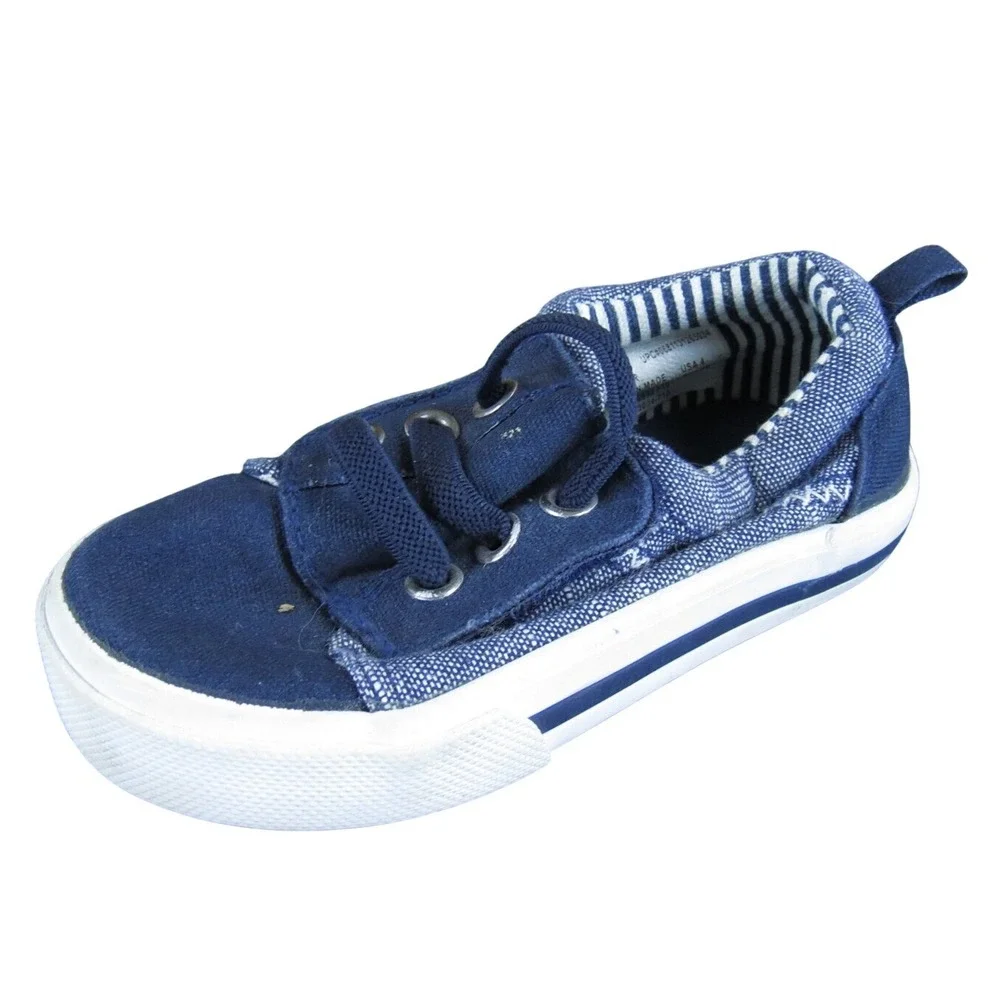 Wonder Nation Boys Sneaker  Sz T 4 Medium Blue‎ Fabric Slip On